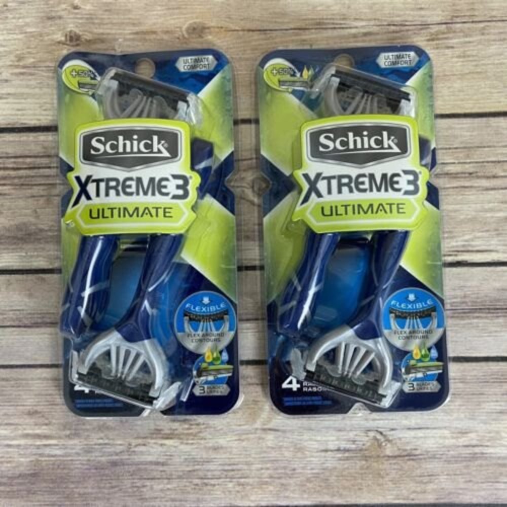 8 SCHICK Xtreme 3 Ultimate 3-Blade Disposable Razors 2 Packages - Sealed & NEW